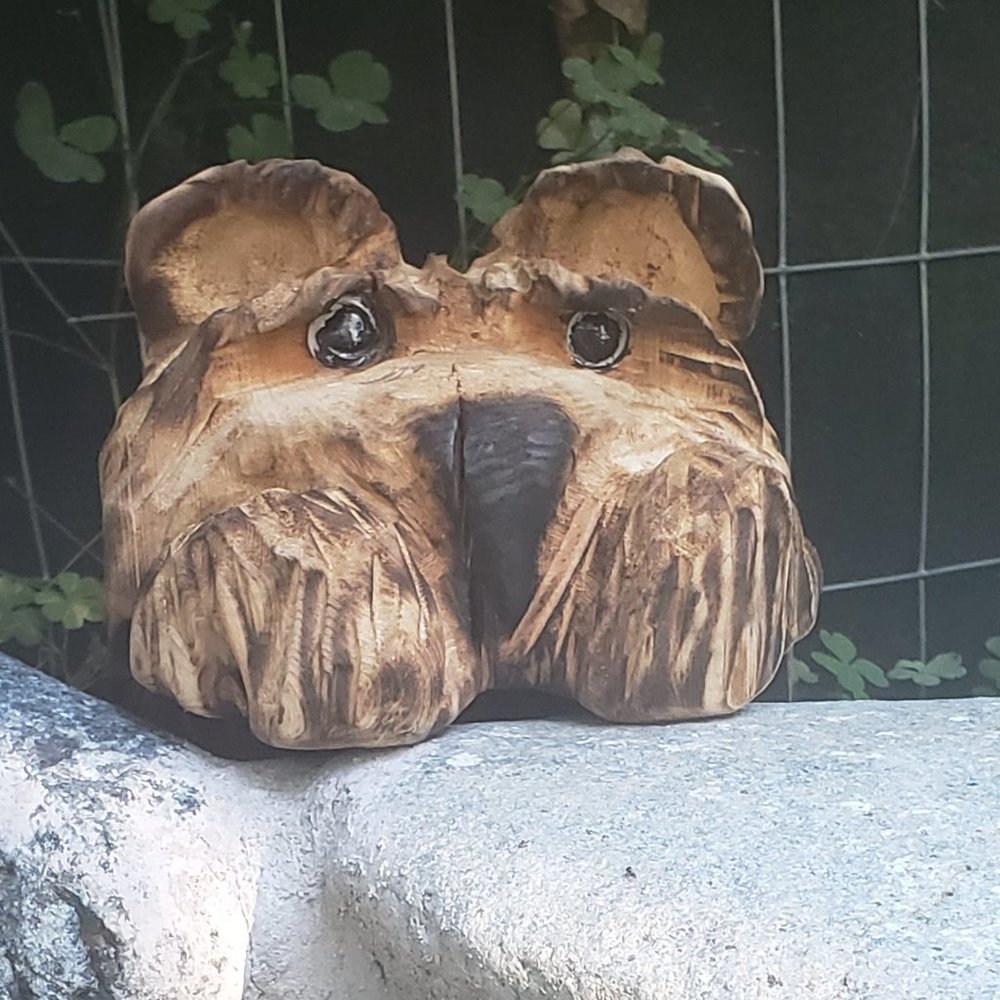 New!  Chainsaw Carved Mini Peek a Boo Pear